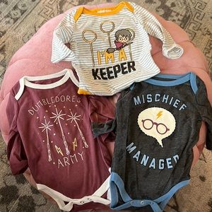Set of 3 NWOT Harry Potter long sleeve onesies